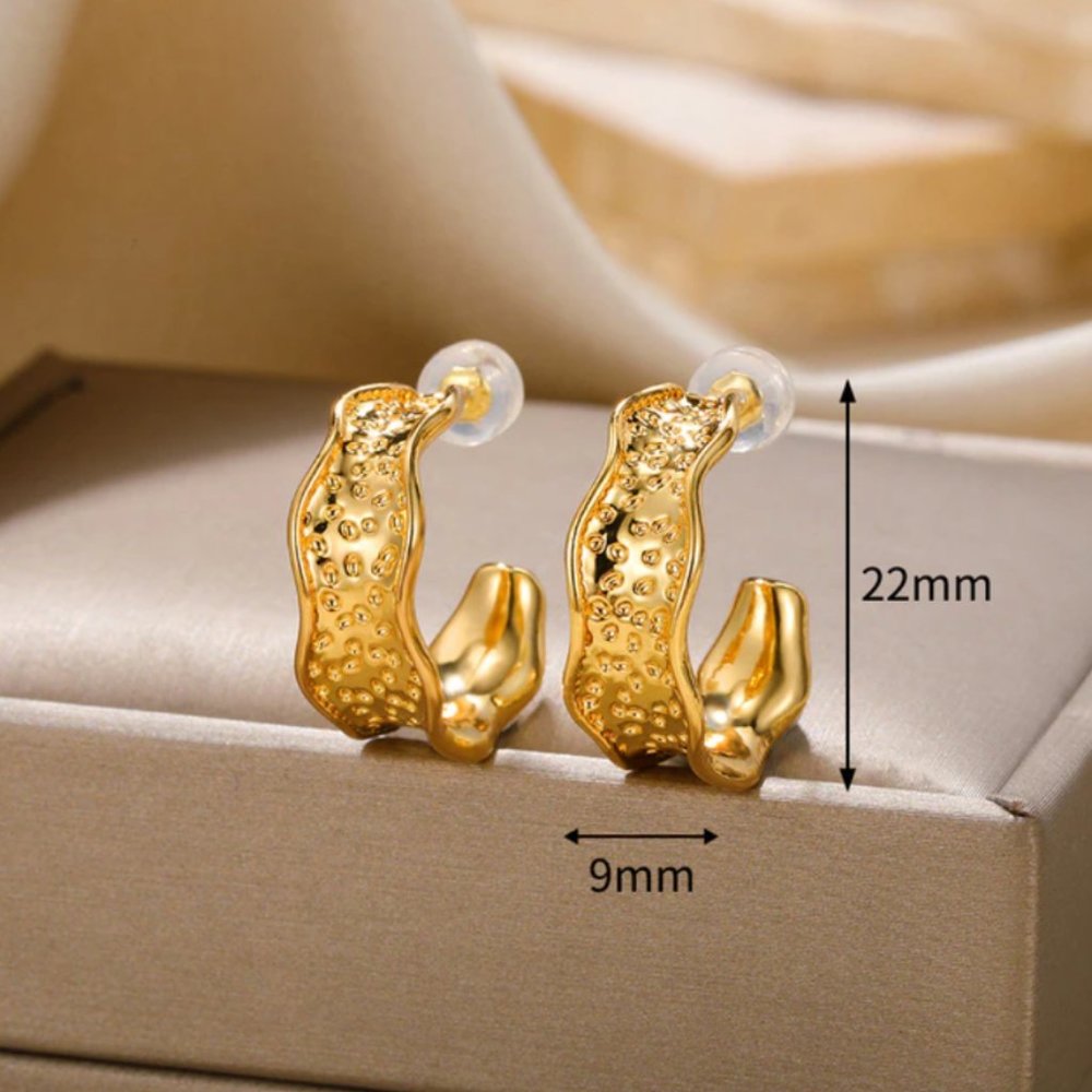 Zara minimalist small flat hoop earrings